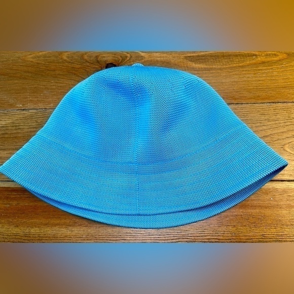 KANGOL Woven Bucket Hat | Med Blue | Felt Kangaroo/Logo - Picture 3 of 4